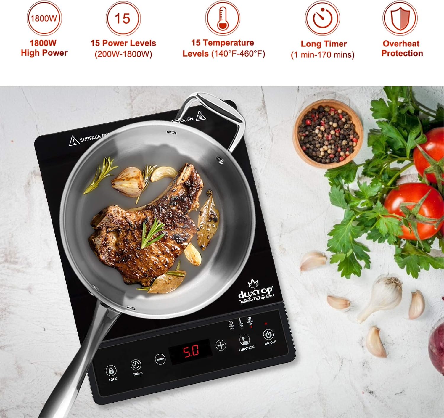 Placa de Inducción Portátil, H - Induction Cooktop Portable reseña y precio